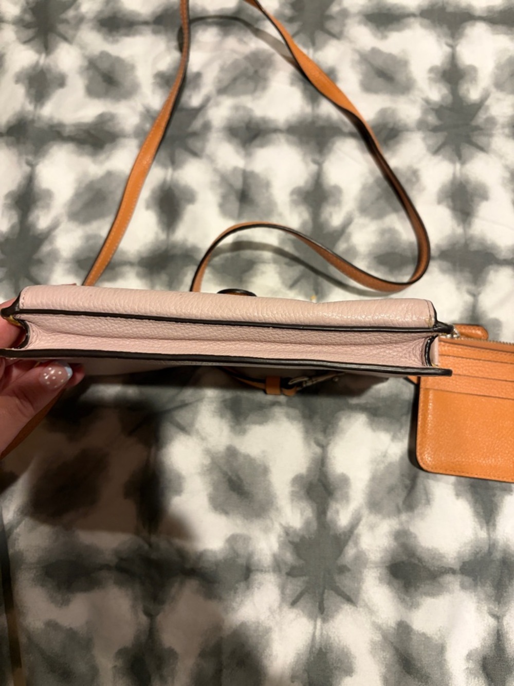 Coach Blush Pebbled Leather Crossbody with Tan Strap with matching wallet - Picture 5 of 6